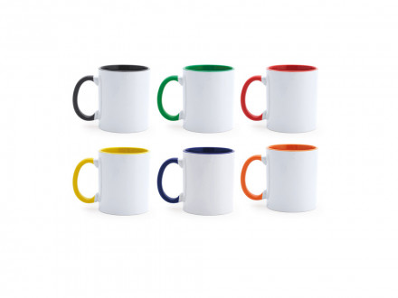 Кружка керамическая MANGO под сублимацию, 350 мл, белый/красный