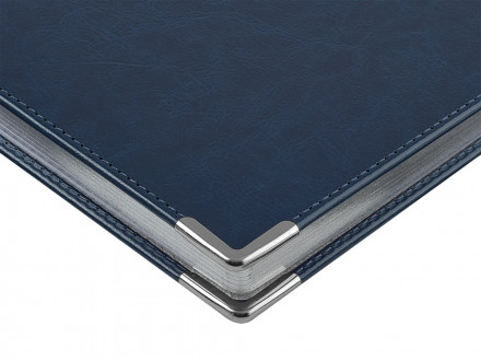 Ежедневник недатированный А5 Sidney Nebraska, синий (серебряный обрез, серебряные уголки)