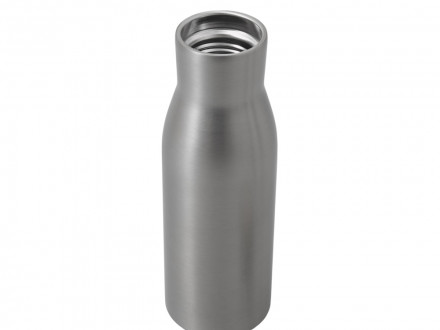 Вакуумная термобутылка с бамбуковой крышкой Klas, 500 мл, серебристый