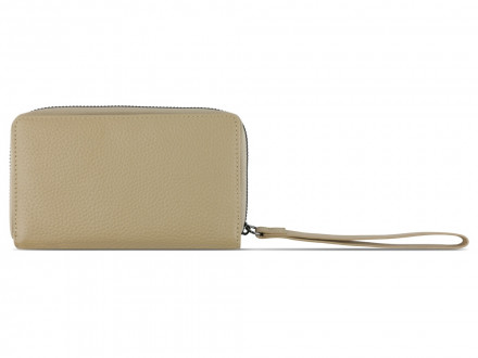 Кошелёк женский BUGATTI Elsa, с защитой RFID, песочного цвета, воловья кожа/полиэстер, 15,5х3х9,5 см