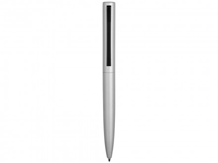 Ручка металлическая шариковая Bevel, серебристый/черный