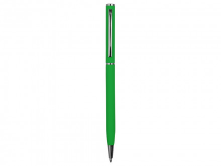 Ручка металлическая шариковая Атриум с покрытием софт-тач, зеленый