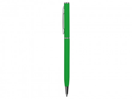 Ручка металлическая шариковая Атриум с покрытием софт-тач, зеленый