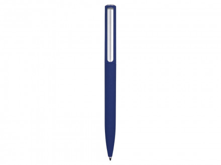 Ручка шариковая пластиковая Bon с покрытием soft touch, темно-синий