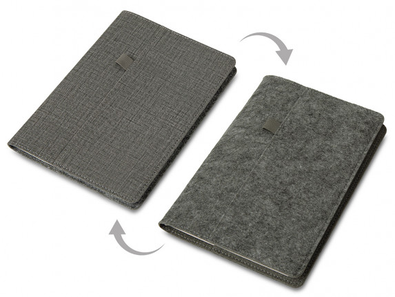Двустороннее портфолио из рпет-фетра и искусственной кожи Felt, серый