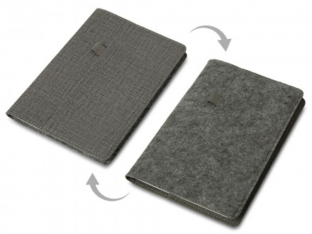 Двустороннее портфолио из рпет-фетра и искусственной кожи Felt, серый