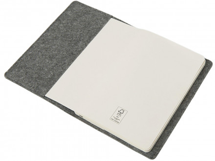Двустороннее портфолио из рпет-фетра и искусственной кожи Felt, серый