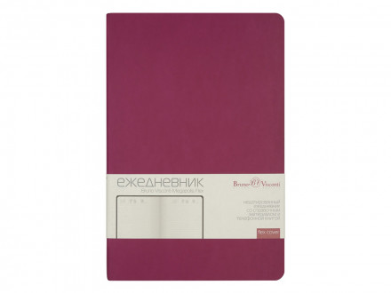 Ежедневник А5 недатированный Megapolis Velvet Flex, темно-розовый