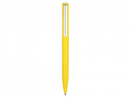 Ручка шариковая пластиковая Bon с покрытием soft touch, желтый