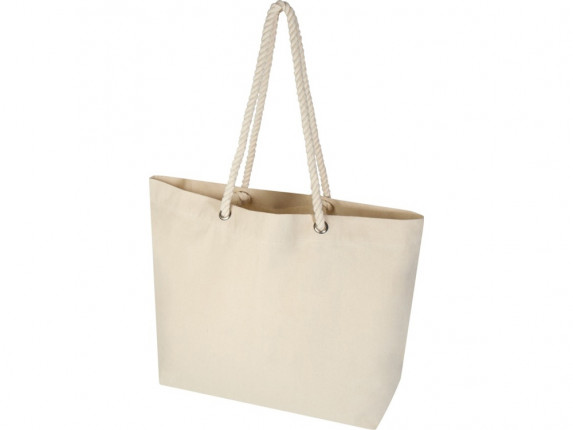 Florida пляжная эко-сумка из переработанного материала, сертифицированного по стандарту GRS, плотностью 270 г/м² 18L - Натуральный / Натуральный