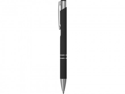 Ручка металлическая шариковая Legend Gum софт-тач, черный
