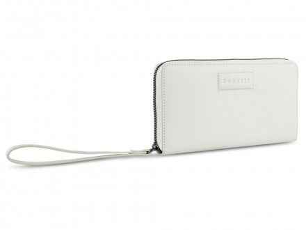 Кошелёк женский BUGATTI Elsa, с защитой данных RFID, белый, воловья кожа/полиэстер, 18,7х2х10 см