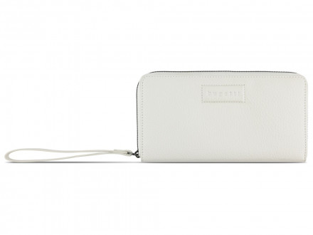 Кошелёк женский BUGATTI Elsa, с защитой данных RFID, белый, воловья кожа/полиэстер, 18,7х2х10 см