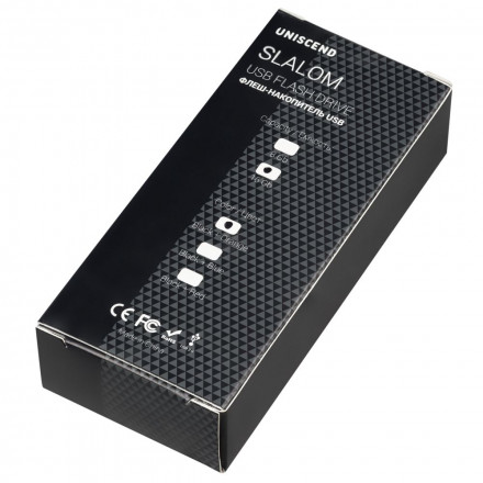 Флешка Uniscend Slalom, черная с оранжевым, USB 3.0, 16 Гб 1