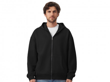 Толстовка оверсайз с капюшоном на молнии Monaco, черный