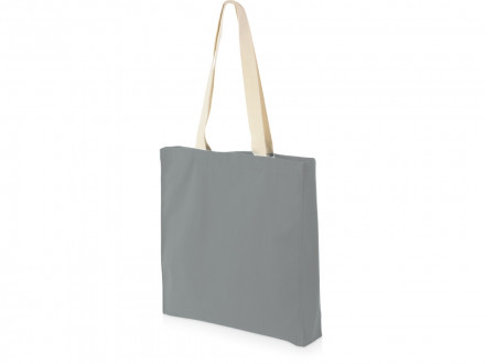 Сумка Donny из хлопка с донной складкой и парусиновыми ручками, серый