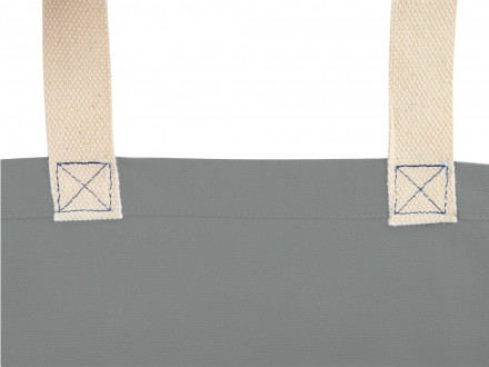 Сумка Donny из хлопка с донной складкой и парусиновыми ручками, серый