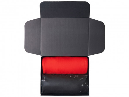 Подарочный набор с пледом, свечой и диффузором, красный