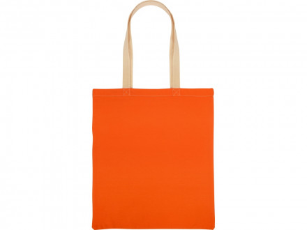 Сумка для шопинга Twin двухцветная из хлопка, 180 г/м2, оранжевый/натуральный