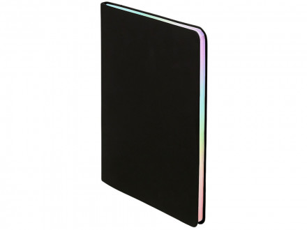 Блокнот А5 в гибкой обложке Fellini с голографическим срезом, черный