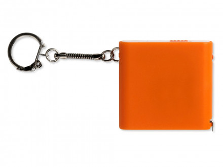 Брелок-рулетка с фонариком, 1 м., оранжевый/белый