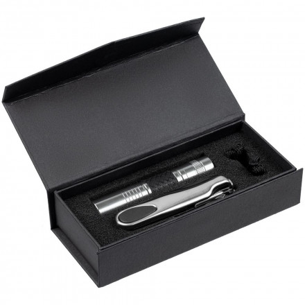 Набор «Зорге»: мультитул и фонарик, серебристый