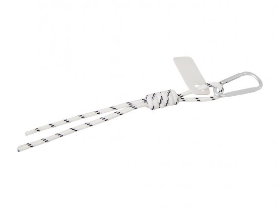 Брелок-веревочка на карабине, черно-белый