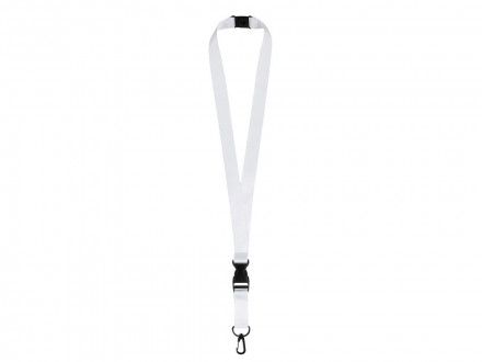 Ланъярд 2 см под сублимацию с карабином, межуровневым замком и замком обрыва, черный