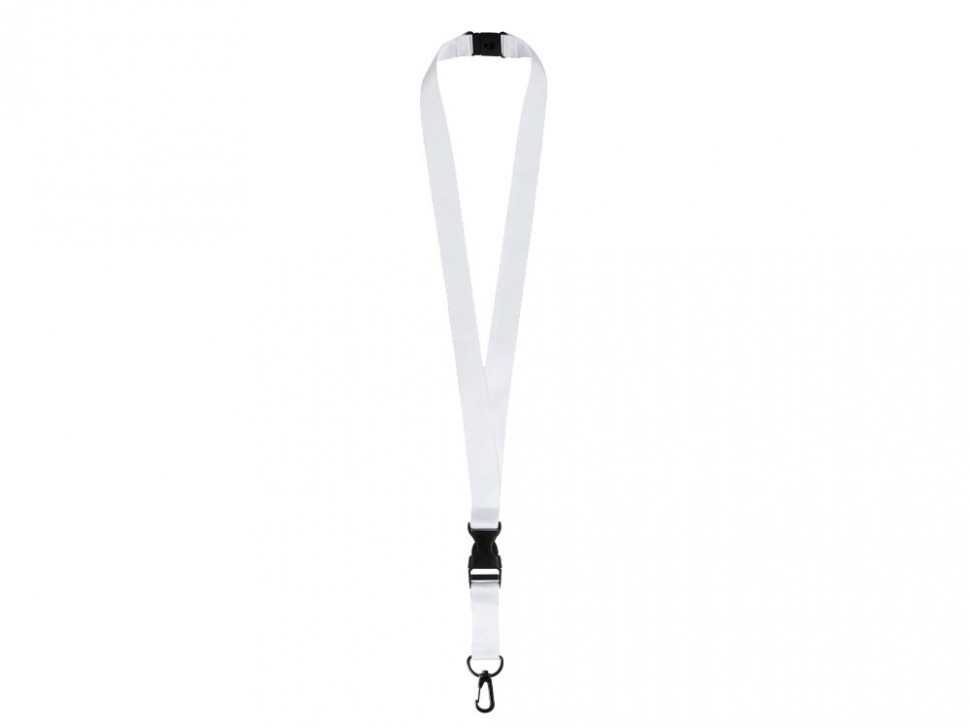 Ланъярд 2 см под сублимацию с карабином, межуровневым замком и замком обрыва, черный