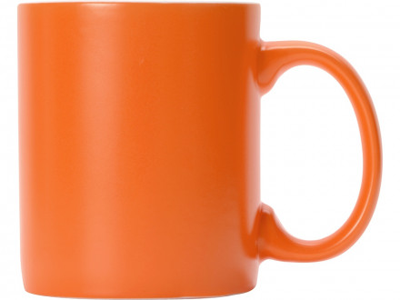 Матовая кружка Марко базовой формы, цветная снаружи, белая внутри, оранжевый