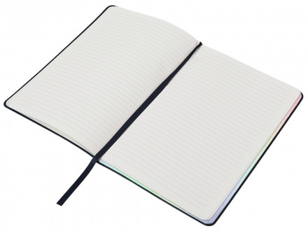 Блокнот А5 в гибкой обложке Fellini с голографическим срезом, темно-синий