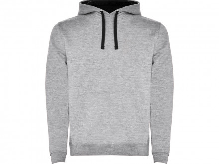Толстовка с капюшоном Urban мужская, серый меланж/черный