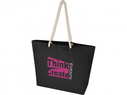 Florida пляжная эко-сумка из переработанного материала, сертифицированного по стандарту GRS, плотностью 270 г/м² 18L - сплошной черный / сплошной черный