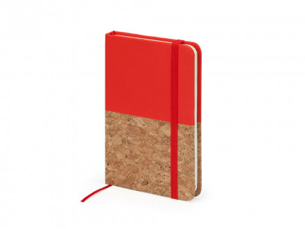 Блокнот А6 IRIS с комбинированной обложкой, натуральный/красный