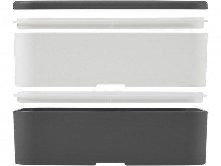 Двухслойный ланчбокс MIYO, серый/белый