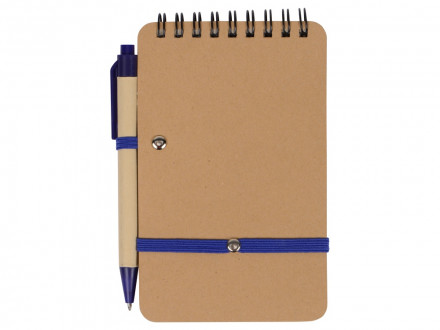 Набор канцелярский с блокнотом и ручкой Masai, 70 л. нелинованных, синий