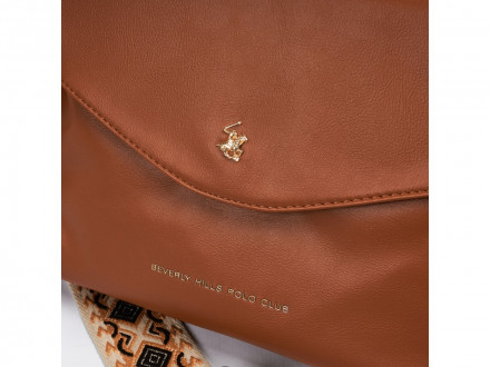 Сумка женская Beverly Hills Polo Club, коричневый/желтое золото