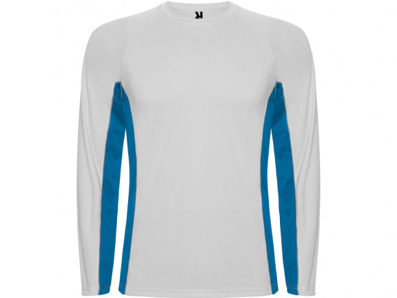 Футболка Shanghai  мужская с длинным рукавом, белый/королевский синий
