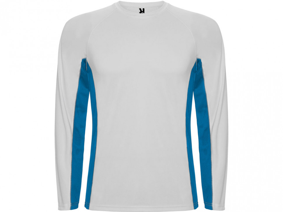 Футболка Shanghai  мужская с длинным рукавом, белый/королевский синий