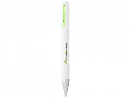 Ручка шариковая Nassau, белый/зеленое яблоко