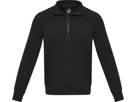 Tin унисекс-свитер с молнией из переработанных материалов Aware™ - сплошной черный