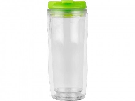 Термокружка Mony 400мл, под цифровую печать, прозрачный/зеленый