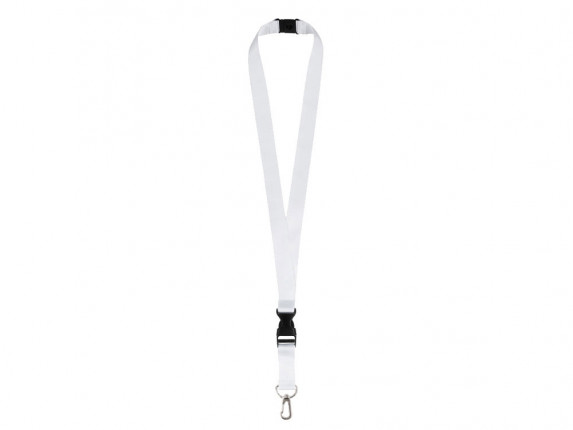 Ланъярд 2 см под сублимацию с карабином, межуровневым замком и замком обрыва, серебристый