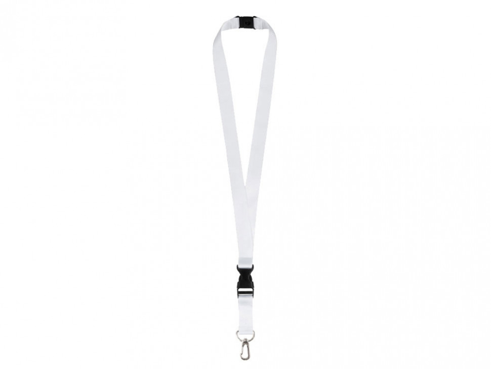 Ланъярд 2 см под сублимацию с карабином, межуровневым замком и замком обрыва, серебристый