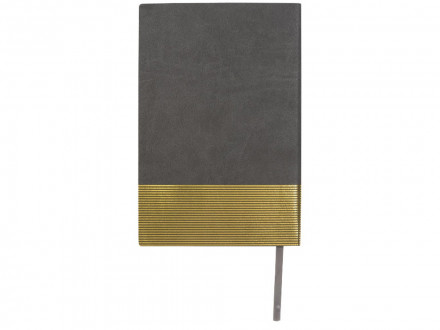 Блокнот А5 Gold lines, серый/золотистый