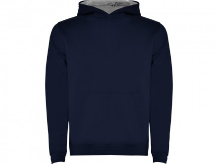 Толстовка с капюшоном Urban детская, нэйви/серый меланж