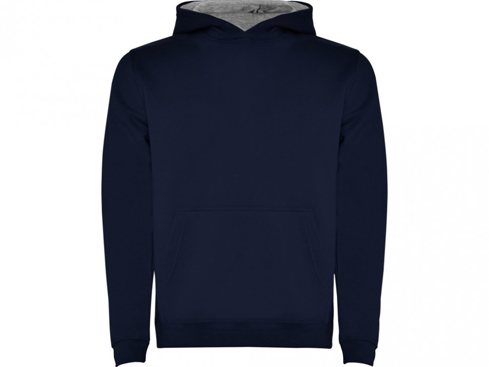 Толстовка с капюшоном Urban детская, нэйви/серый меланж