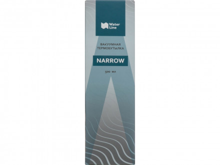 Термобутылка Narrow с вакуумной изоляцией, 500 мл, черный