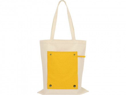 Складная хлопковая сумка для шопинга Gross с карманом, желтый