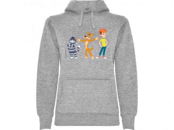 Толстовка с капюшоном Простоквашино женская, серый меланж